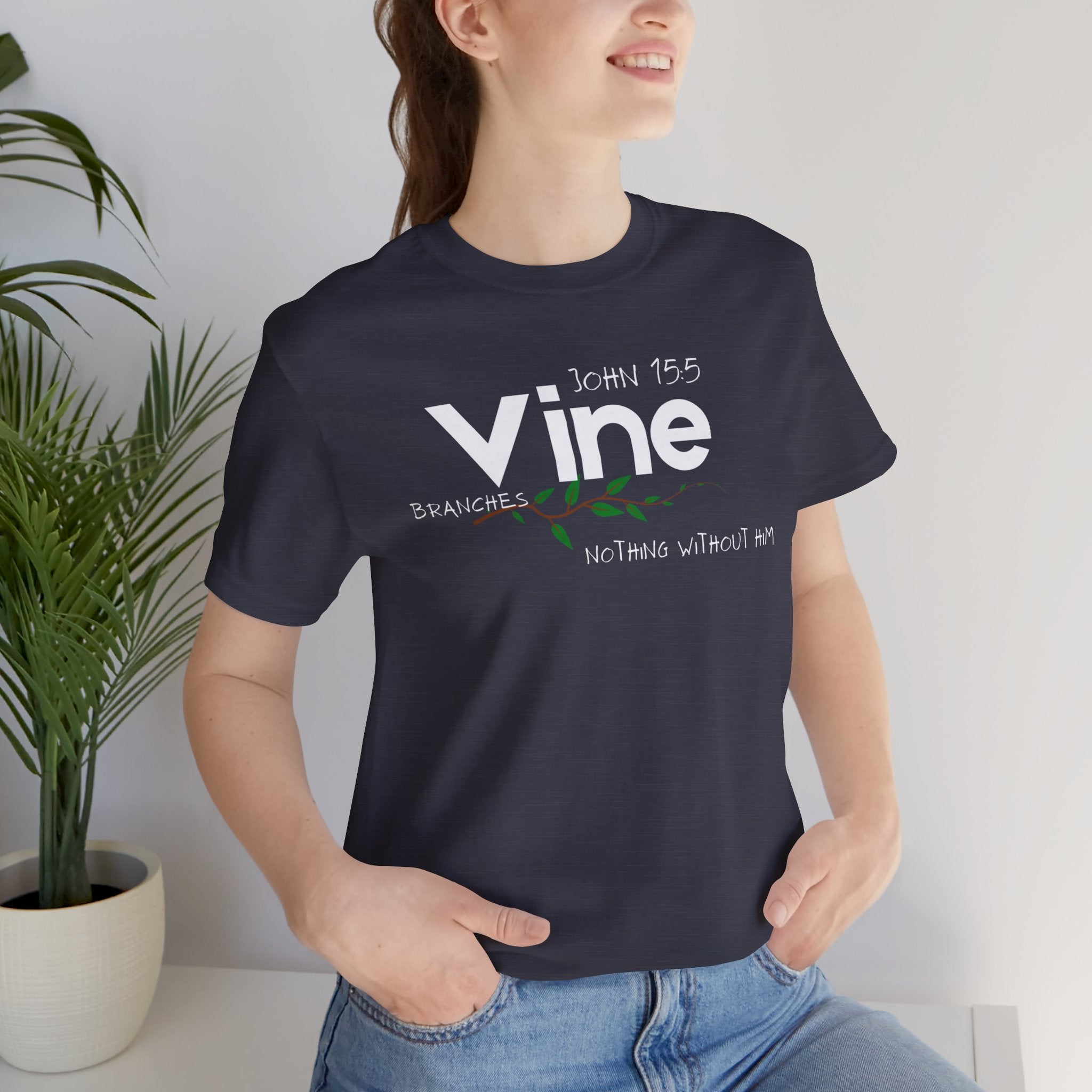 Vine typography tee T-Shirt | botanical vine script graphic
