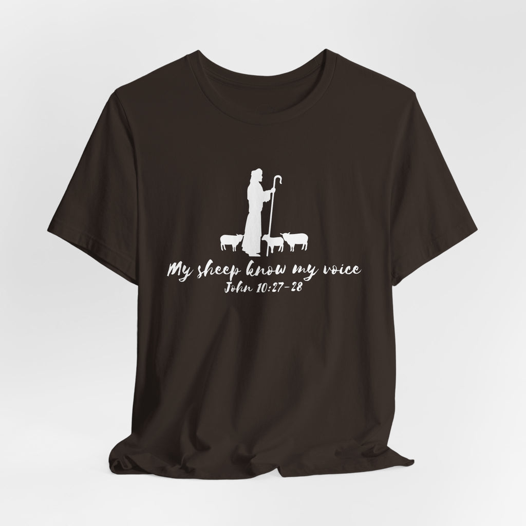 My Sheep Know My Voice shepherd silhouette T-Shirt | John 10:27 scripture