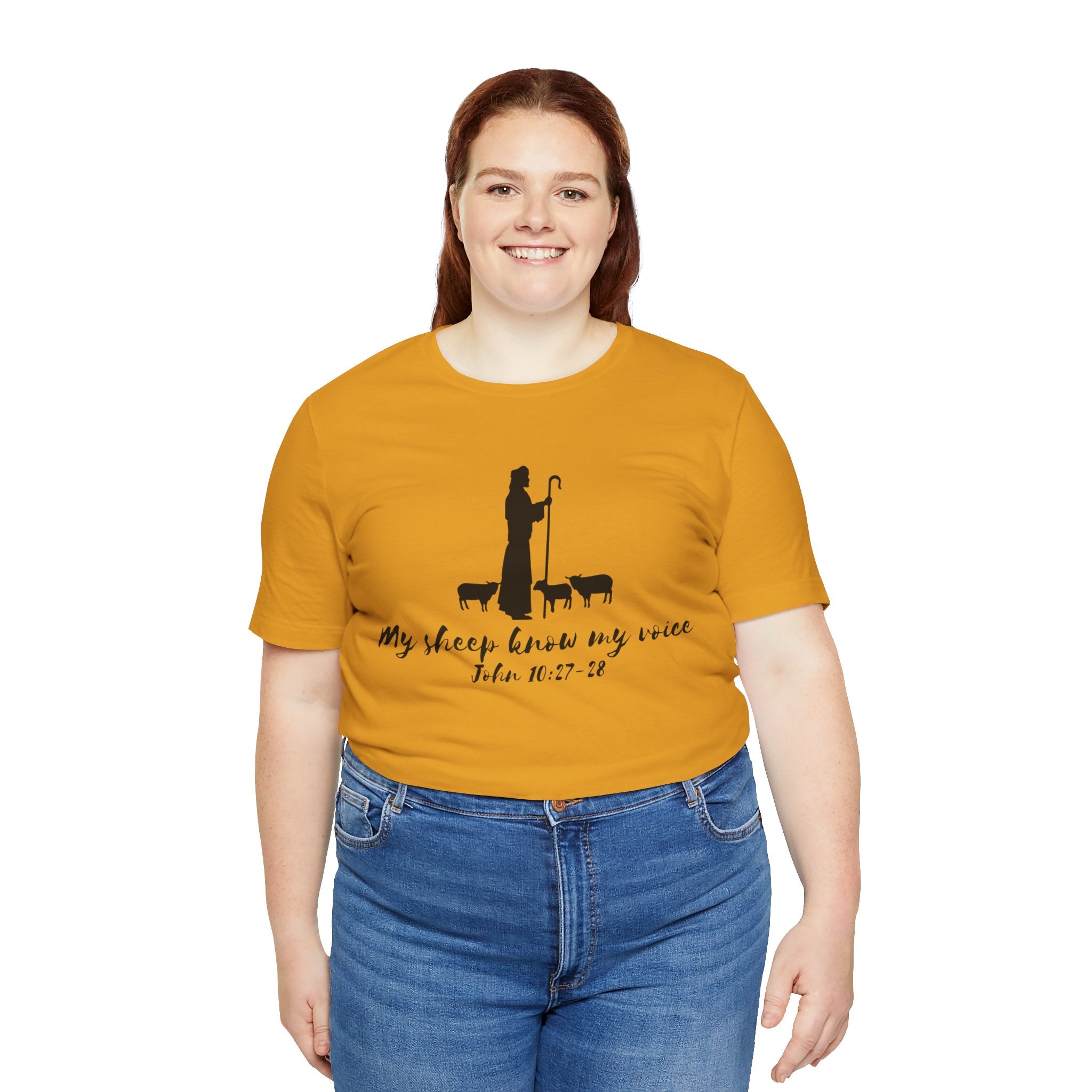 My Sheep Know My Voice shepherd silhouette T-Shirt | John 10:27 scripture