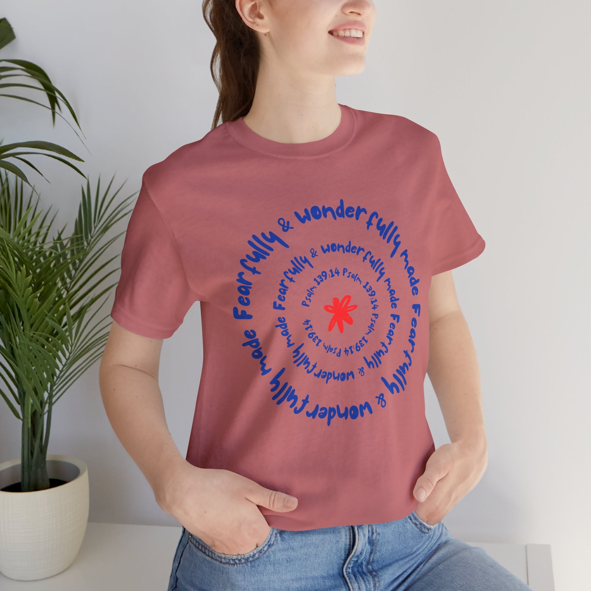 T-Shirt — 'Fearfully & Wonderfully Made' Spiral Design