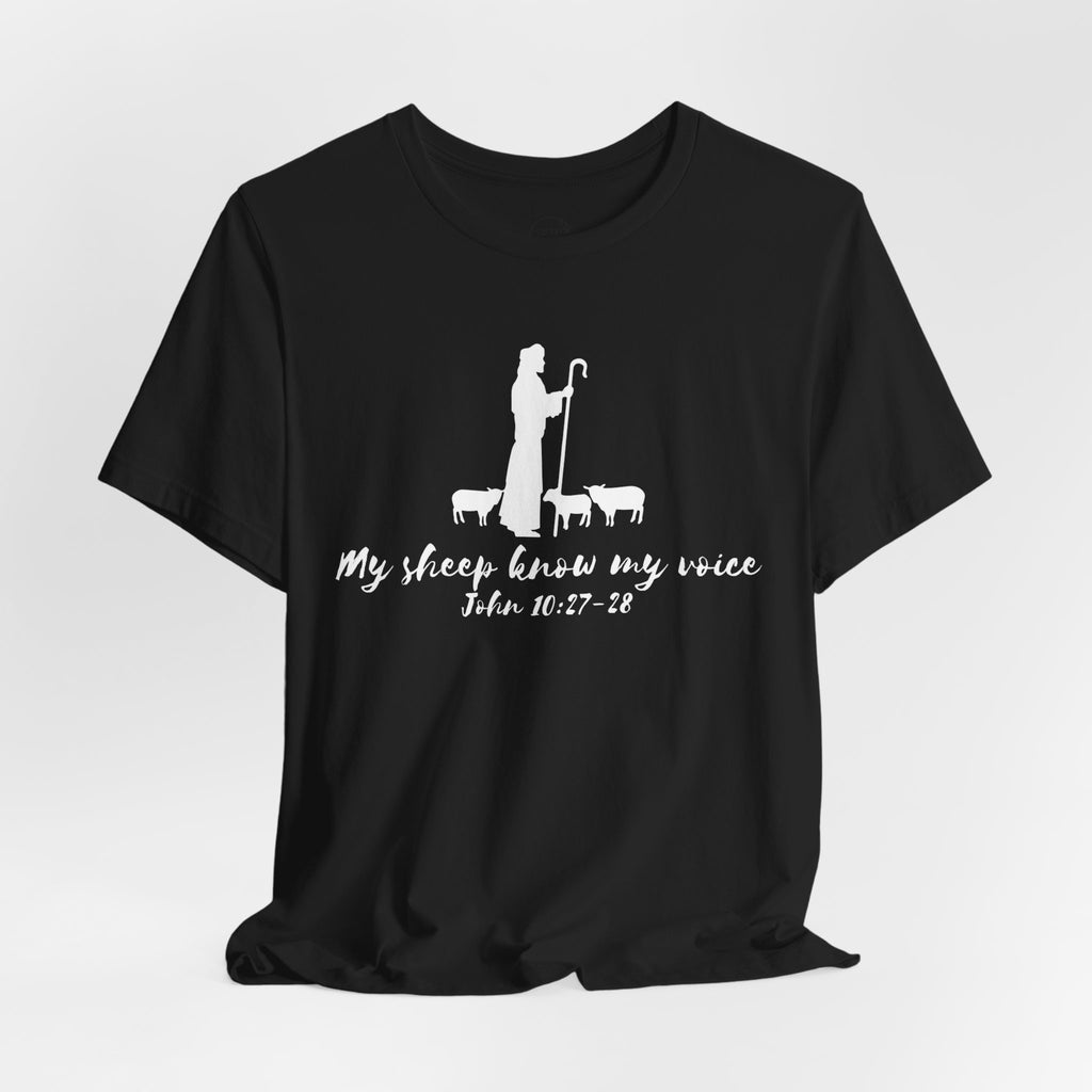 My Sheep Know My Voice shepherd silhouette T-Shirt | John 10:27 scripture