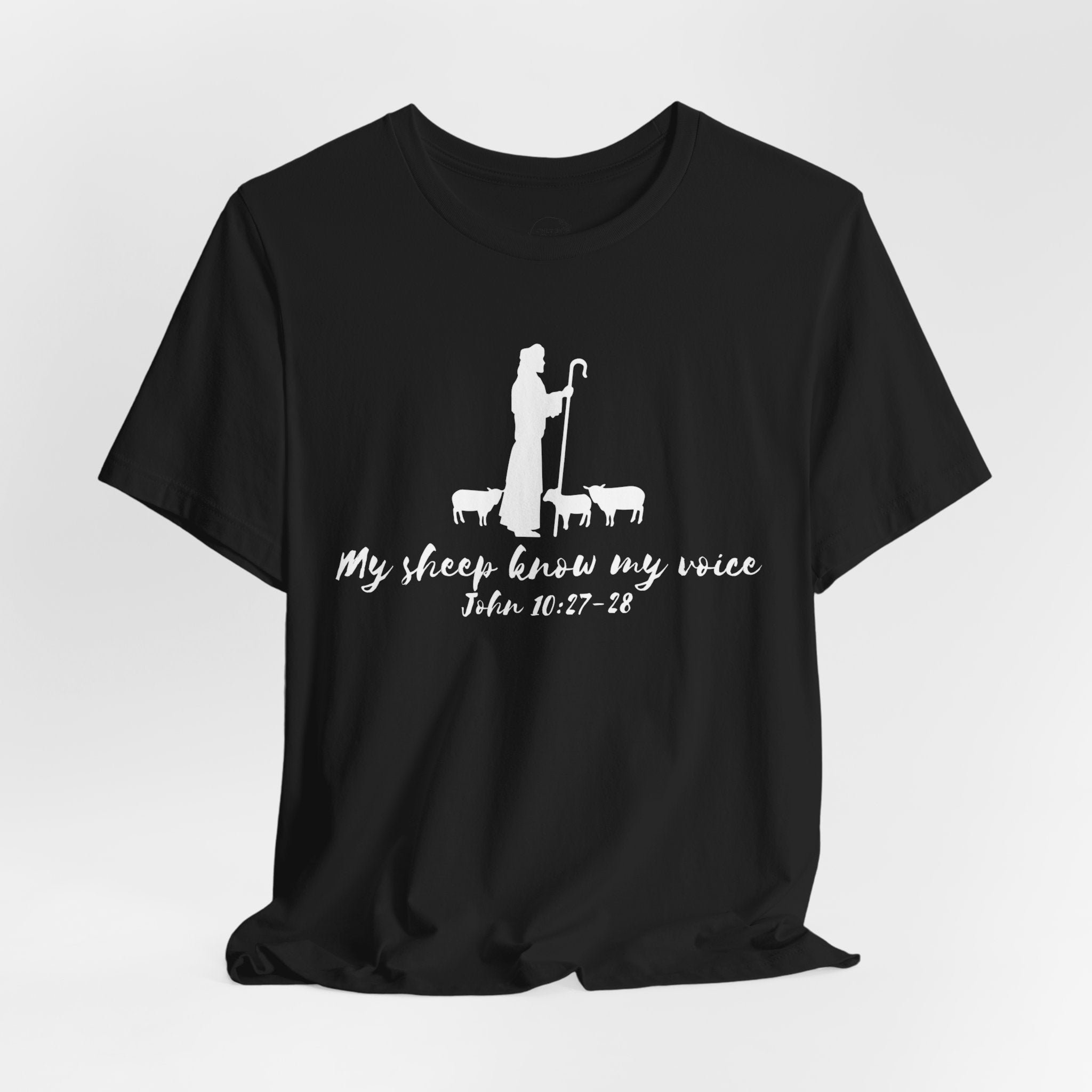 My Sheep Know My Voice shepherd silhouette T-Shirt | John 10:27 scripture