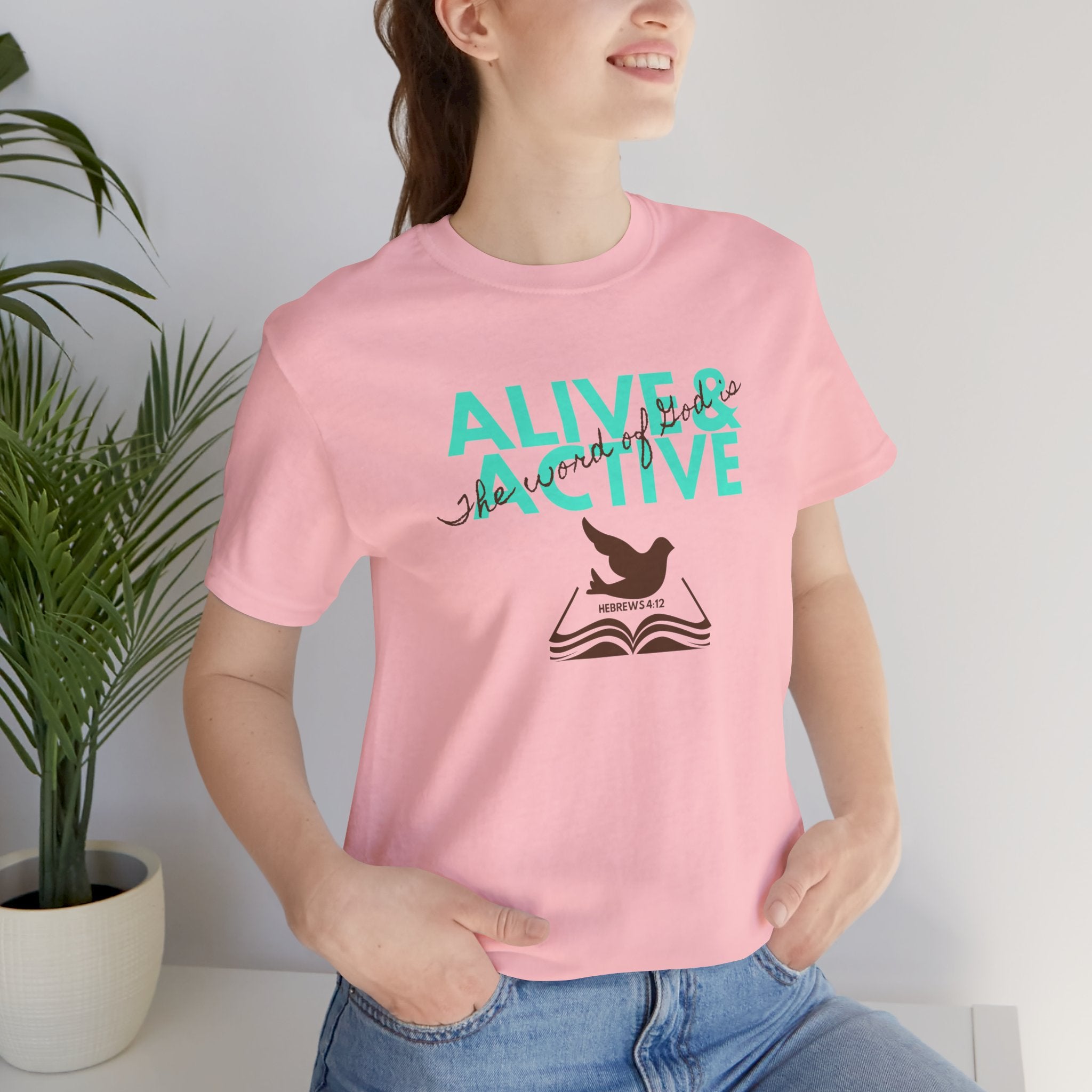 Alive & Active sword wings T-Shirt | Hebrews 4:12 scripture design
